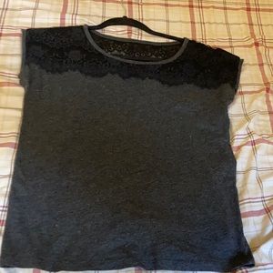 Loft small petite lace short sleeve shirt